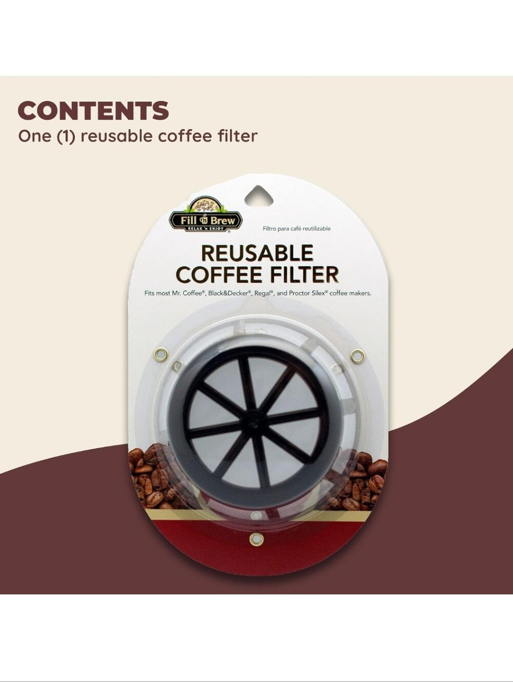 Reusable Coffee Filter For Mr. Coffee Black&Decker Regal Procter Silex 8-14 Cups